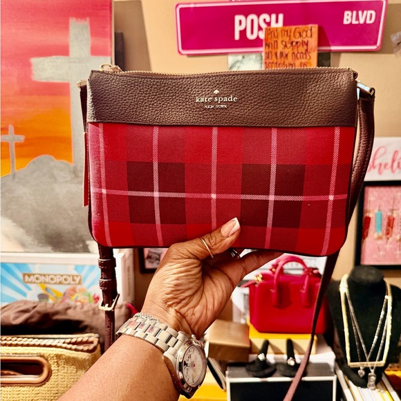 kate spade Handbags - Kate Spade New York Leila Plaid Triple Gusset Crossbody Bag